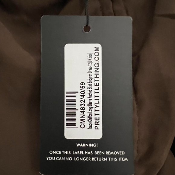 PrettyLittleThing Womens Brown and Khaki Dress - Picture 4 of 4